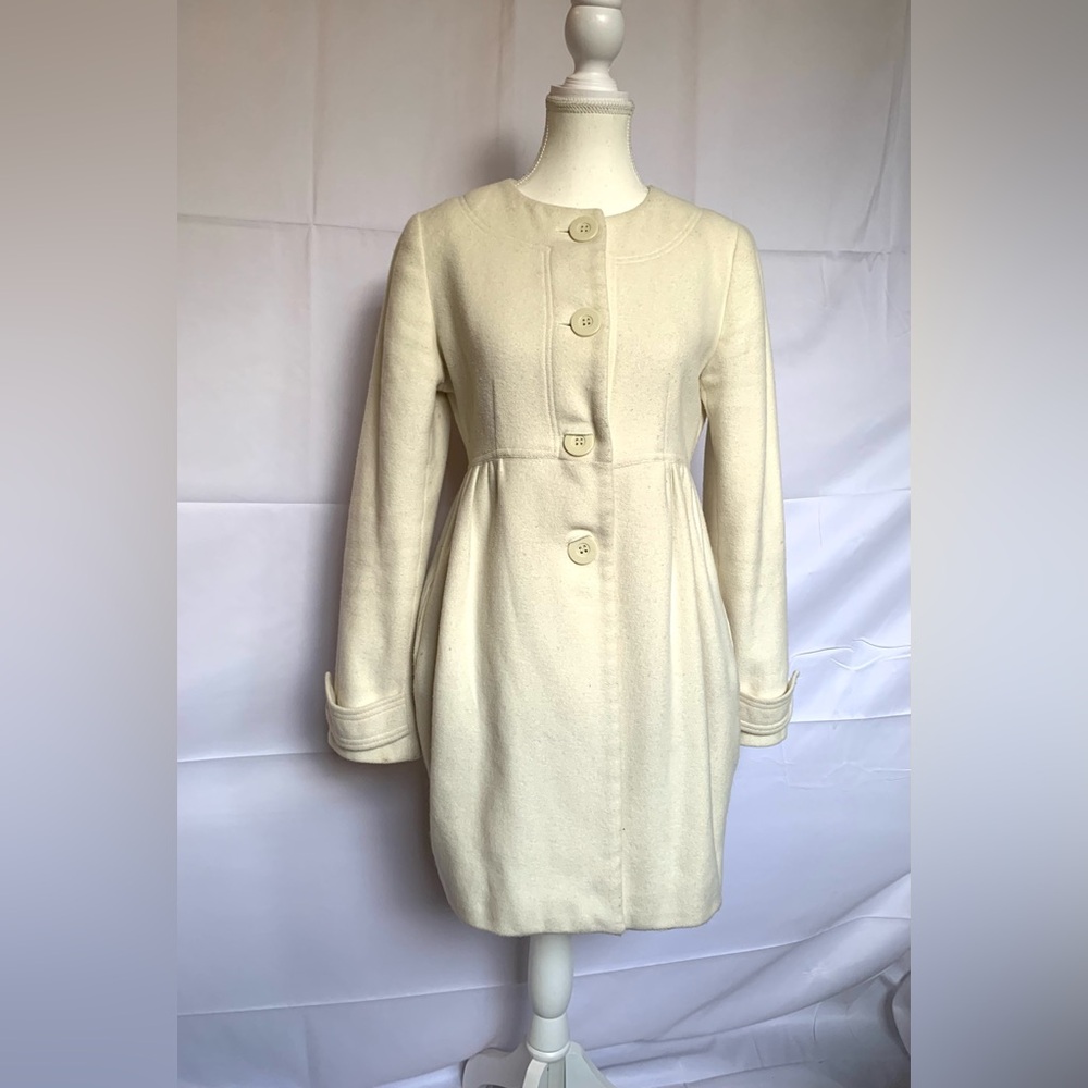 SOFT Wool Women’s XS (1) Cream Pea Coat Fall Luxury Old Money Quality Brazilian‎